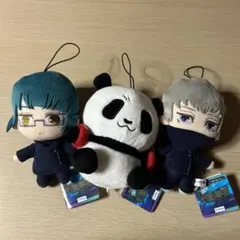 呪術廻戦　狗巻棘　禪院真希 パンダ　ぬいぐるみ　マスコット　3点セット