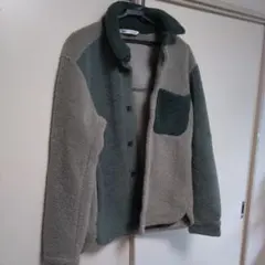 ZARA ボアジャケット S-M グリーン/ベージュ