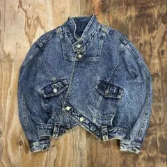 VINTAGE デニム ダブルライダース ジャケット ストーンウォッシュ 短丈