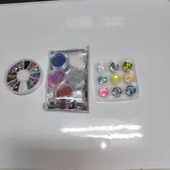 ネイルパーツ グリッター ラインストーン 3種セット