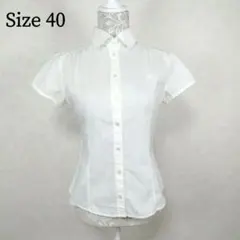 【美品 日本製】 バーバリーロンドン ホースロゴ 半袖 コットンシャツ 白 40