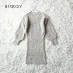 RESEXXY リゼクシー ラメ シャギー ミニワンピース ライトグレー