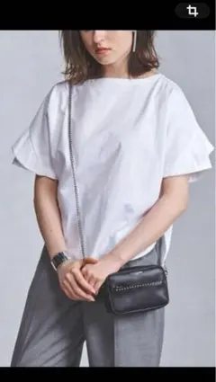 SACRA ペダルスリーブTシャツ　袖フリル　38 白のサムネイル