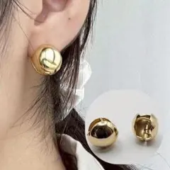 ボール フープピアス ゴールド S925 刻印 球 キャッチレスのサムネイル