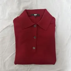 UNIQLO ユニクロ　赤 長袖　ポロセーター　メリノウール Mサイズ