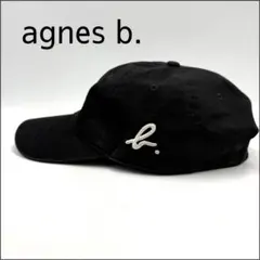 agnes b. アニエスベー b.ロゴ刺繍 コットンキャップ 黒