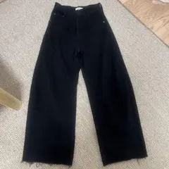 Q.anos キュアノス コットン パンツ ブラック サイズ1 カーブデニム