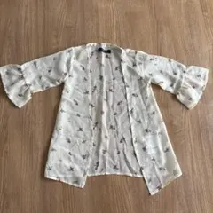 futafuta 花柄シアーブラウス カーディガン 羽織り