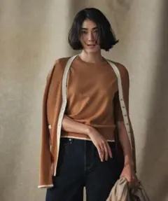 新品AMARC×大草直子×OPAQUE.CLIPウールリブカーディガン・ニット