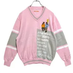 CASTELBAJACピンク・グレー ストライプ ニットセーターUESDのサムネイル