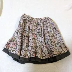 キッズ 手づくりリバティプリント花柄フレアスカート 110cm