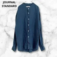 ジャーナルスタンダード　長袖シャツ　ダークブルー　薄手　リネン100% 麻　無地