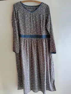 フェリシモ　シロップ　花柄フレアワンピース　L