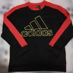 adidas アディダス トレーナー ブラック レッド　裏起毛（新品未使用）のサムネイル