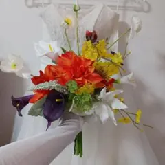 ブライダルブーケ　韓国風ブーケ　アーティシャルフラワーブーケ