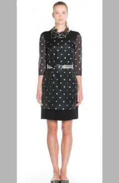 新品 Weekend Max Mara オーガンジー素材 ドット柄ワンピース42