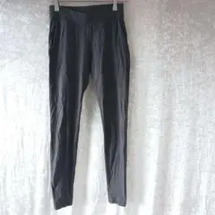 ユニクロ リブ編みダークグレー スパッツ ハイウエスト S