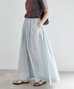 IENA タイプライター ボリュームスカート　サックスブルー　36のサムネイル