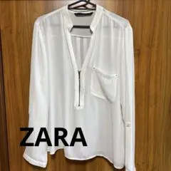 ZARA BASIC COLLECTION ホワイトシャツ 袖口ロールアップ可