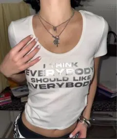 SHAGGIE uネック tシャツ ホワイト y2kのサムネイル
