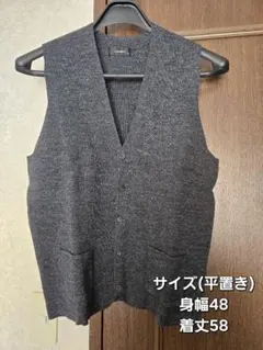 Mサイズ Vネックベスト グレー