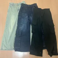 ワイドパンツ カーゴパンツ 3本セット