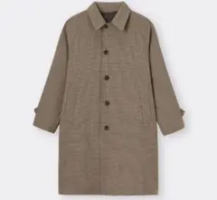 GU ステンカラーコート L ベージュ系チェック