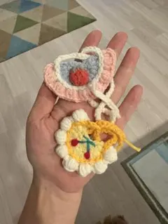 ハンドメイド】ぬいぐるみ用ニットスタイ／ペット用アクセサリー　2個