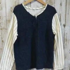 ミックス素材のブラウス