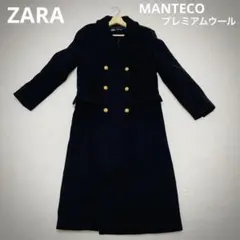 美品　ZARA マンテコ ダブルチェスターコート ブラック　L 人気完売品 美品 ZARA マンテコ ダブルチェスターコート ブラック L 人気