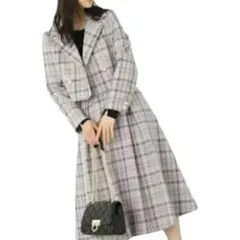 美品✨PAD チェック柄 クロップドジャケット スカートセットアップ　M