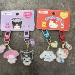 산리오 ぷっくりキーホルダー お揃いニコにこマイメロ 쿠로미 シナモン キティ