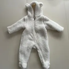 H&M ベビー くま耳付き もこもこカバーオール 68cm (4-6M)