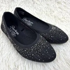 美品 スケッチャーズ グリッツィ デイズ フラットシューズ 黒のサムネイル