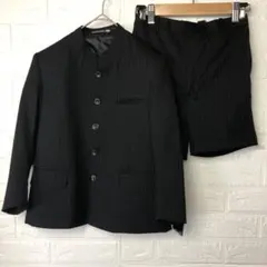 新品)ちびっこ紳士 フォーマルパンツ 毛 ウール125 黒ストライプサスペンダー