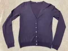 無印良品　ウールVネックカーディガン　S ボルドー