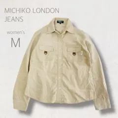 MICHIKO LONDON JEANS ボタンダウン シャツ M ベージュ 春