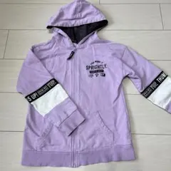 フード付き薄紫パーカー130