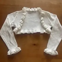 BeBe フリル付きホワイトカーディガン
