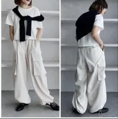 新品：DENIM LIKE CORSET WORK PANTS Ameri 白 - メルカリ