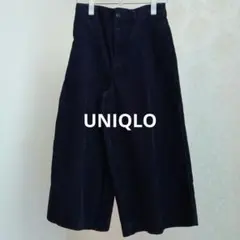 UNIQLO ネイビー コーデュロイ ガウチョパンツ