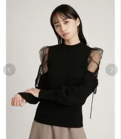 snidel シースルーショルダーニットプルオーバー