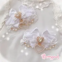 Berrypink♡量産型リボンヘアクリップ♡ホワイト