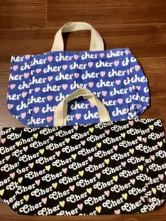 お値下げ済♡ cher ロゴ総柄 トートバッグ 2点セット