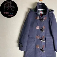 ✮【美品】L　ダッフルコート　裏地チェック　韓国古着　ビッグトグル　毛100％✮