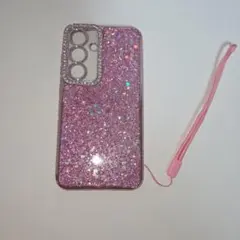 Galaxy S25用ケース ピンク グリッター ストラップ付のサムネイル