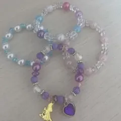 カラフルビーズブレスレット3個セット