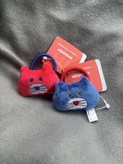 mojojojo マスコット付きヘアゴム 赤 青 2個セット