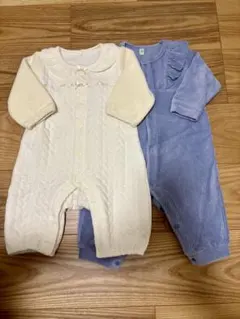 長袖前開きロンパース 70cm 2点セット