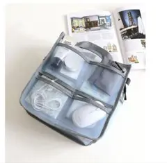 バッグインバッグ　メッシュ素材　ポケット沢山